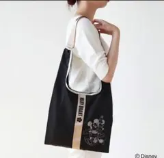 ミッキー＆ミニー 2WAY エコバッグ☆ブラック 【MARY QUANT