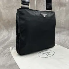 【良品】 プラダ ショルダーバッグ 2way サコッシュ 三角ロゴ ナイロン 黒