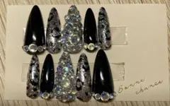 ネイルチップ　ギャルネイル　ヒョウ柄ネイル　埋め尽くしネイル