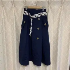 *新品*Emsexciteフレアースカートベルト付きスカートネイビー