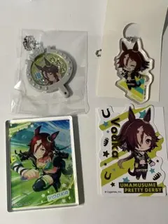 ウマ娘 アクリルブロック キーホルダー ステッカー 応援チャーム ウオッカ