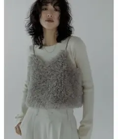 Re:EDIT グレー ファー風ビスチェ Mサイズ