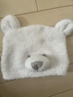 ベビー帽子 くま ホワイト　ジェラピケ