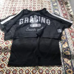 新品メッシュトップス＆タンクトップセット150 黒