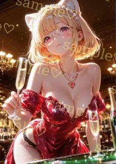 キラキラ　かわいい　AIイラスト　ポスター　A4サイズ　a683