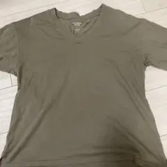 LOWRYS FARM オリーブグリーン Vネック Tシャツ L