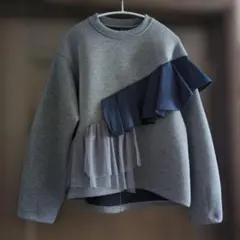 【MARECHAL TERRE】　フリル グレー スウェット トップス
