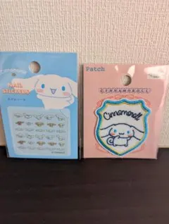【新品未使用】シナモロール　ネイルシール＆エンブレムワッペンセット