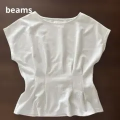 BEAMS HEART 半袖ブラウス ホワイト