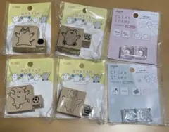 森の生きもの　クリアスタンプ 4点セット まとめ売り　Ｏ