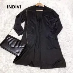 【INDIVI 】ブラック ロングカーディガン