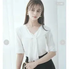 SNIDEL Sustainableスカーフブラウスドッキングプルオーバー