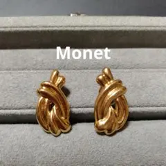 訳あり　MONET　モネ　イヤリング　ヴィンテージ　結び目デザイン