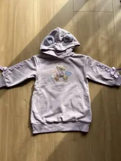 mezzo piano 薄紫色 クマ刺繍 ワンピース 110cm