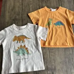 petit main 恐竜プリント Tシャツ 90cm 2枚セット
