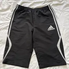 Adidas ハーフパンツ　ジャージ　七分丈　ランニング　黒　ブラック　XＯ