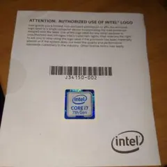 Intel Core i7 7th Gen ロゴシール
