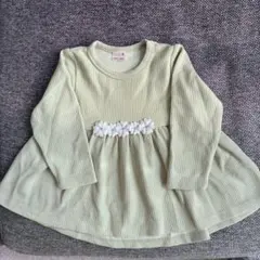 プティマイン　ペプラムフラワー　チュニック　リブTシャツ