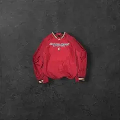 00s アディダス プルオーバー XL 赤 ピステ ドローコード Y2K