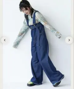 新品　シエルエアー　デニムオーバーオール　Navy M