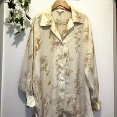 ⭐︎早い者勝ち⭐︎MOUSSY 花柄 開襟シャツ シルク風　オーバーサイズ 長袖