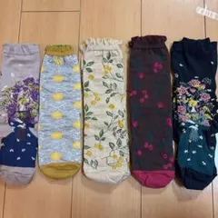 花柄・果物柄ソックスセット5足まとめ売り