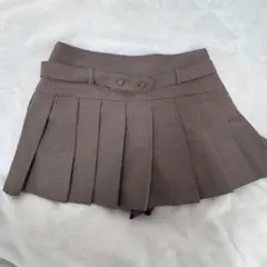 ZARA ベルト付きボックスプリーツスカート S