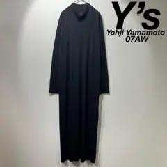 Y's ワイズ ロングワンピース 伸縮性 黒 ドレープ モード ヨウジ