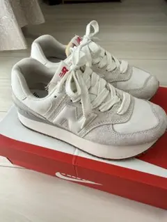 New Balance 厚底 スニーカー WL574ZQD 23cm