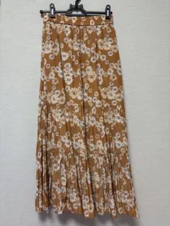 フラワープリント ロングスカート