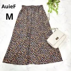 AuieF アウィーエフ◆総柄フレアスカート(M)マルチカラー ミモレ丈　総ゴムのサムネイル