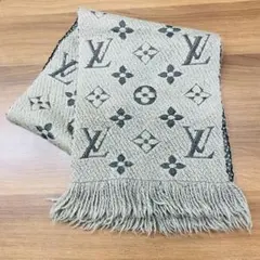 ルイヴィトン エシャルプ ロゴマニア マフラー グレー 413287