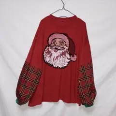 No.1180『クリスマス☆古着リメイクTシャツ、サンタクロース』