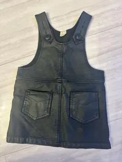 petit main ブラック ジャンバースカート S