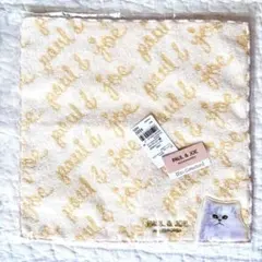 PAUL & JOE タオルハンカチ 猫柄 新品　大きいタイプ