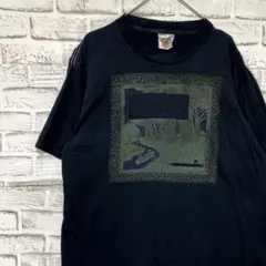 USA製90sヴィンテージTシャツ！シングルステッチブラック半袖古着XL0424