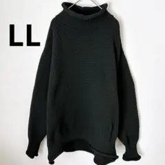 星玲奈さんコラボ しまむら チャンキーニット LL 黒 ハイネック ボリューム袖