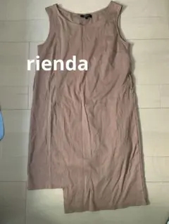 rienda ノースリーブ　ワンピース　ミニ　S ベージュ　アシンメトリー