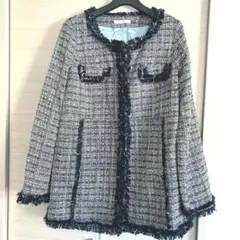 新品未使用　after allノーカラーツイードジャケット Lサイズ