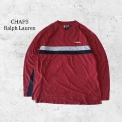 CHAPS RALPH LAUREN ボーダー長袖Tシャツ レッド XL