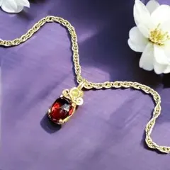 【新春セール①】ガーネット　ワイヤーラッピング　ペンダントトップ 14kgf