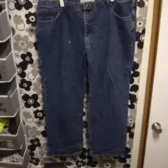 ビッグサイズ46×30 ストレートレッグ デニムパンツ 青色