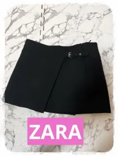 ☘️P1☘ZARA ブラック アシンメトリースコート ラップパンツ M