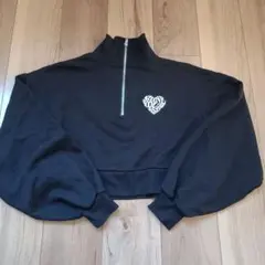 INGNI ブラック ハーフジップ トレーナー