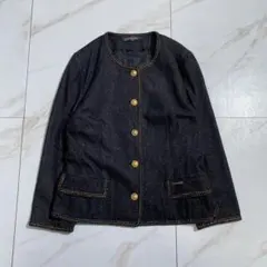 極美品✨レオナール ジャケット カーディガン ロゴボタン トリム LL 極美品✨レオナール ジャケット カーディガン ロゴボタン トリム LL