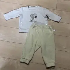 ユニクロ スヌーピー フリースパジャマ 80