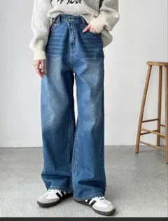 ブルー ストレートデニム　Sのサムネイル