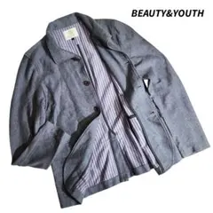 BEAUTY&YOUTH スタンドカラー・コットン素材ジャケット・グレー4831