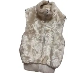 美品 フェイク ファーベスト ふわふわ Lサイズ