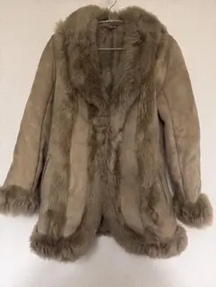 リアルムートンファーコート ベージュブラウン